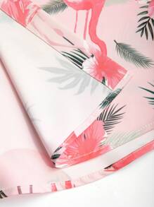 Manfinity RSRT 2pcs Men's Flamingo Print Short Sleeve Shirt Set - Baby Pink - View 6