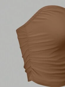 SHEIN LUNE Conjunto De Tops Sin Tirantes De Color Sólido De 3 Piezas Para Mujer - Multicolor - Ver 3