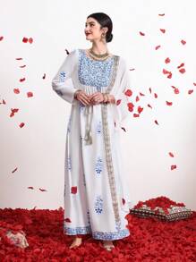 Divindia Vestido bohemio estampado para mujer
