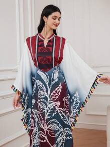 Al Najma Của phụ nữ In Vá lại Trang trí rìa tay cánh Đầm - Nhiều màu - Xem 1