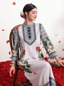 Divindia 女裝印花a字裙