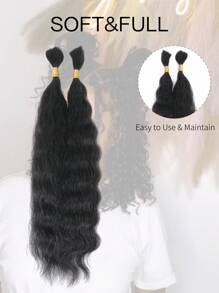 Boho Braids Cabello humano a granel para trenzar sin trama, 100g (1 paquete - 4 mechas) 100% color natural cabello humano virgen ondulado para micro trenzas, trenzas bohemias de ganchillo, extensiones de cabello para trenzas sin nudos