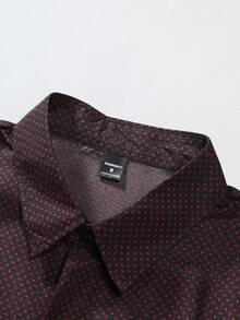 Manfinity Homme 男裝全印花長袖襯衫 - 紅色 - 查看 4