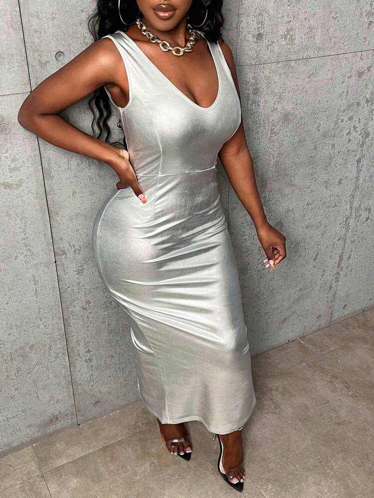 Women's Silver Stamping Dress