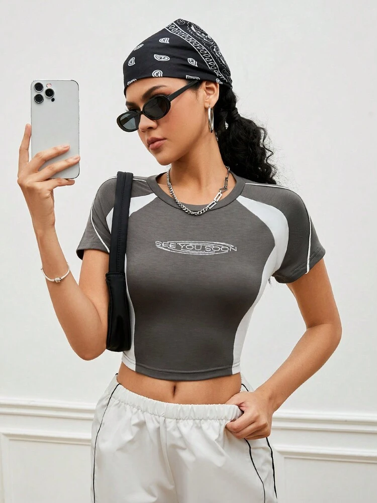 Women's Shortened Sporty Moto T-Shirt