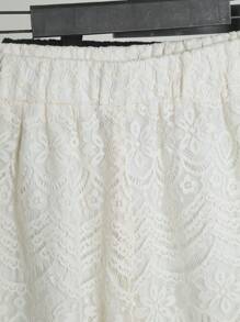 Flirla 2 Piezas/set Pantalones Cortos De Encaje De Cintura Elástica De Color Sólido - Multicolor - Ver 3