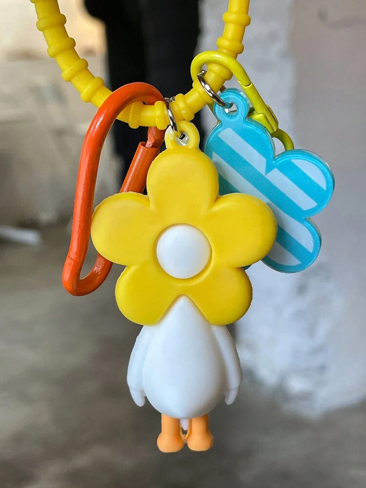 Cute Colorful Flower Shaped Keychain Pendant