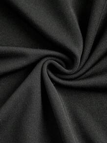 Veykashi 休闲简约长款修身大码女式紧身连衣裙，夏季女式时尚连衣裙 - 黑色 - 查看 8