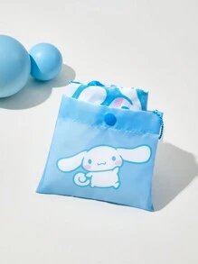 HELLO KITTY AND FRIENDS | SHEIN Cute Rabbit Printed Foldable Portable Shopping Bag - Baby Blue - View 4