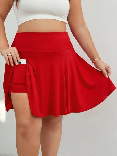 Elenzga Plus Size Women's Flowy Skorts For New Year Clothes