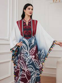 Al Najma Của phụ nữ In Vá lại Trang trí rìa tay cánh Đầm - Nhiều màu - Xem 4