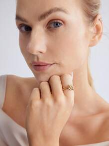 MOTF PREMIUM GOLD PLATING TWISTED DOUBLE LAYER RING - Yellow Gold - View 6