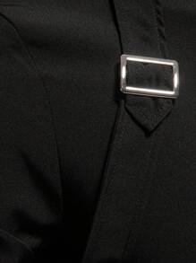 Manfinity AFTRDRK Men's Solid Long Sleeve Shirt, For Fall - Black - View 5