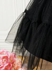 SHEIN Vestido De Malla De Estilo Gótico Para Niña Bebé - Multicolor - Ver 6