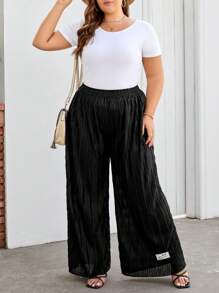 Mulvari Kích thước lớn Của phụ nữ Vá chữ cái Quần - màu đen - Xem 5