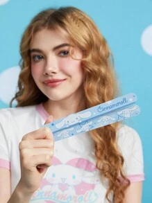 HELLO KITTY AND FRIENDS | SHEIN 2 件裝卡通圖案可愛便攜式指甲銼套裝 - 淺藍色 - 查看 4