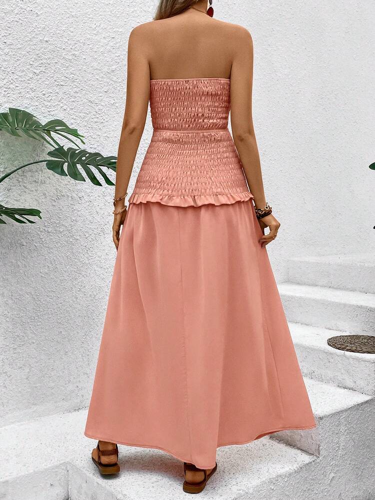 Ladies' Hollow Out Strapless Dress