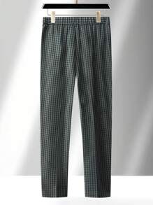 Calvornis Men's Plus Size Plaid Dress Pants - Green - View 2