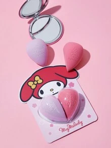 HELLO KITTY AND FRIENDS | SHEIN 2pcs Super Soft & Elastic Makeup Sponges - Red - View 1