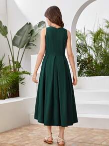 Vestido De Fiesta Largo Y Elegante Para Adolescentes, Adecuado Para Fiestas Y Festivales - Verde - Ver 2