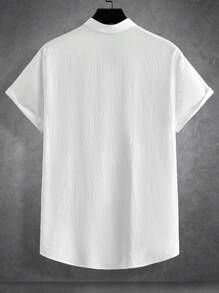 Manfinity Homme Męski Wcięcie Kołnierz Krótki Rękaw Koszula I Sznurek w talii Szorty 2 szt./zestaw