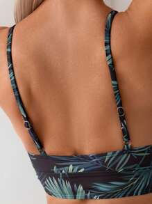 SHEIN Swim Bộ bikini in họa tiết nhiệt đới đi biển mùa hè dành cho nữ - Nhiều màu - Xem 5