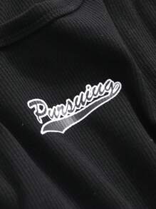 DAZY Men's Streetwear Letter Print Tank Top - Black - View 7