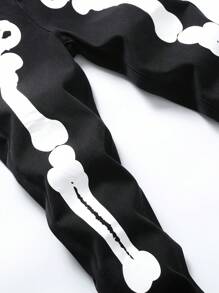 Jean Cónico Con Estampado De Esqueleto Para Adolescentes - Negro - Ver 3