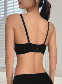 DAZY Sexy See-Through Mesh Bra With Underwire Support And Push-Up Design (No Padding) - Black - View 2