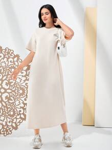 Mulvari Women's Desert Print T-Shirt Dress Simple Fashion Daily Casual