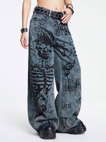 Le Grande Bleu (L.G.B.) Le Grand Bleu Skull Patchwork Crazy