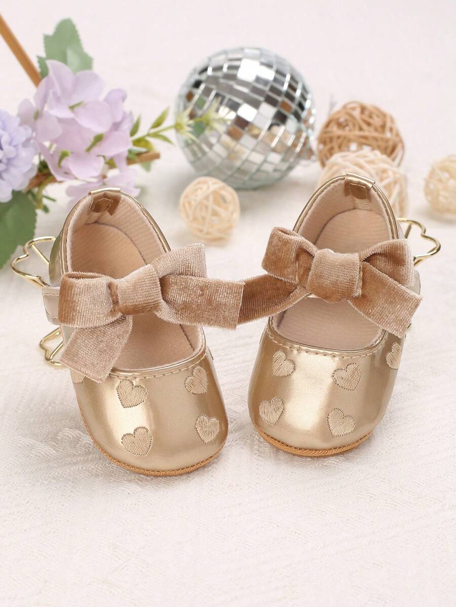 1 雙舒適百搭時尚金色嬰兒平底鞋 - 金色 - 查看 1