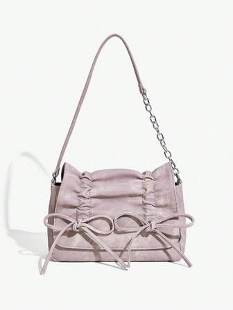 SHEIN ICON Women's Shoulder Bag, Y2k Style, Pink, Street Style, Denim Material, Perfect For Music Festival