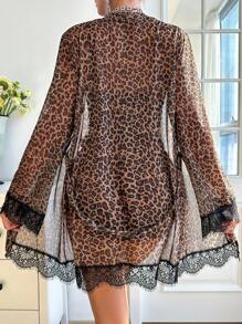 SHEIN 4pcs Sexy Lingerie Set, Including Wire-Free Bra, Boyshorts Briefs, Robe And Waistbelt Sexy Pajama Setsexy Night Wearsexy Nightwearlingerie 2 Pieces Setsexy Lingerie Dress - Multicolor - View 2