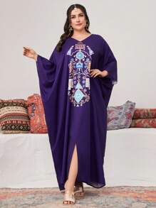 Al Najma Baju Arab Ukuran Plus Bunga Modest - MultiWarna - View 3