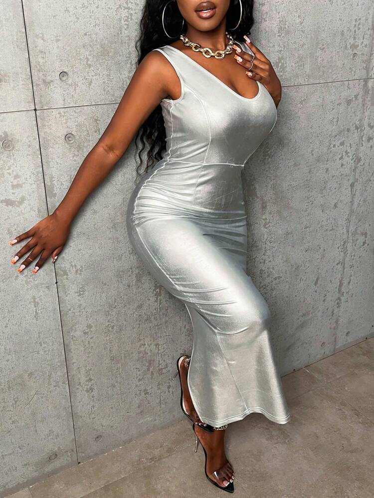 Women's Silver Stamping Dress