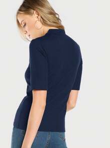 SHEIN Essnce Women T-Shirts - Navy Blue - View 2