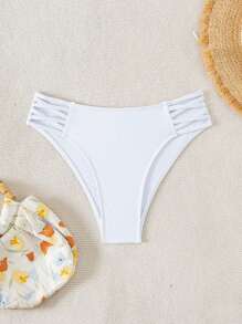 Swim Vcay Summer Beach Women's White Swimwear Bottom