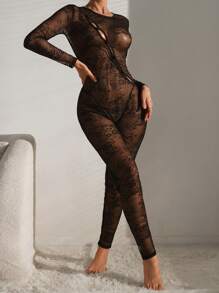 SHEIN Women's Sexy Lingerie Set - Black - View 3