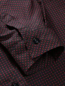 Manfinity Homme 男裝全印花長袖襯衫 - 紅色 - 查看 8