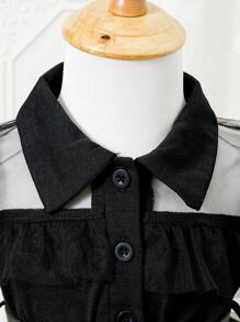 SHEIN Vestido De Malla De Estilo Gótico Para Niña Bebé - Multicolor - Ver 3