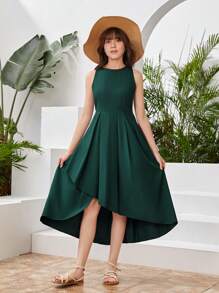 Vestido De Fiesta Largo Y Elegante Para Adolescentes, Adecuado Para Fiestas Y Festivales - Verde - Ver 5