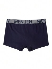 Men's Letter Print Tape Straight-Leg Boxer Briefs (4pcs Set) - Multicolor - View 2