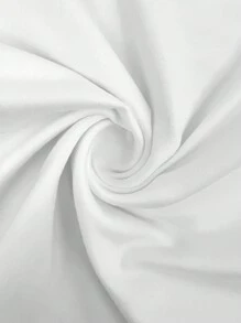 SHEIN Unity 女士純色扭結前、荷葉邊t恤 - 白色 - 查看 4