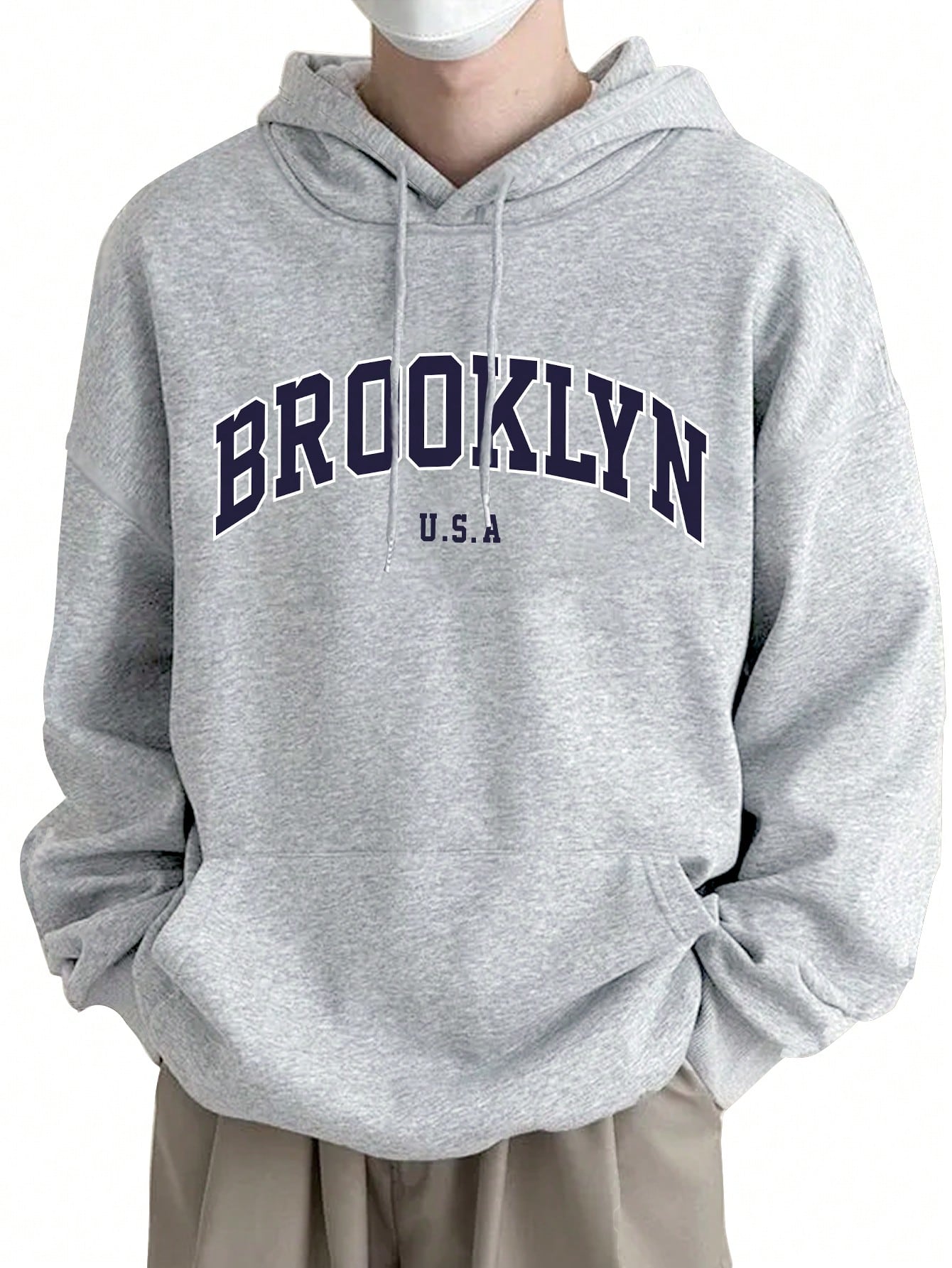 Men's Letter Printed Long Sleeve Hoodie