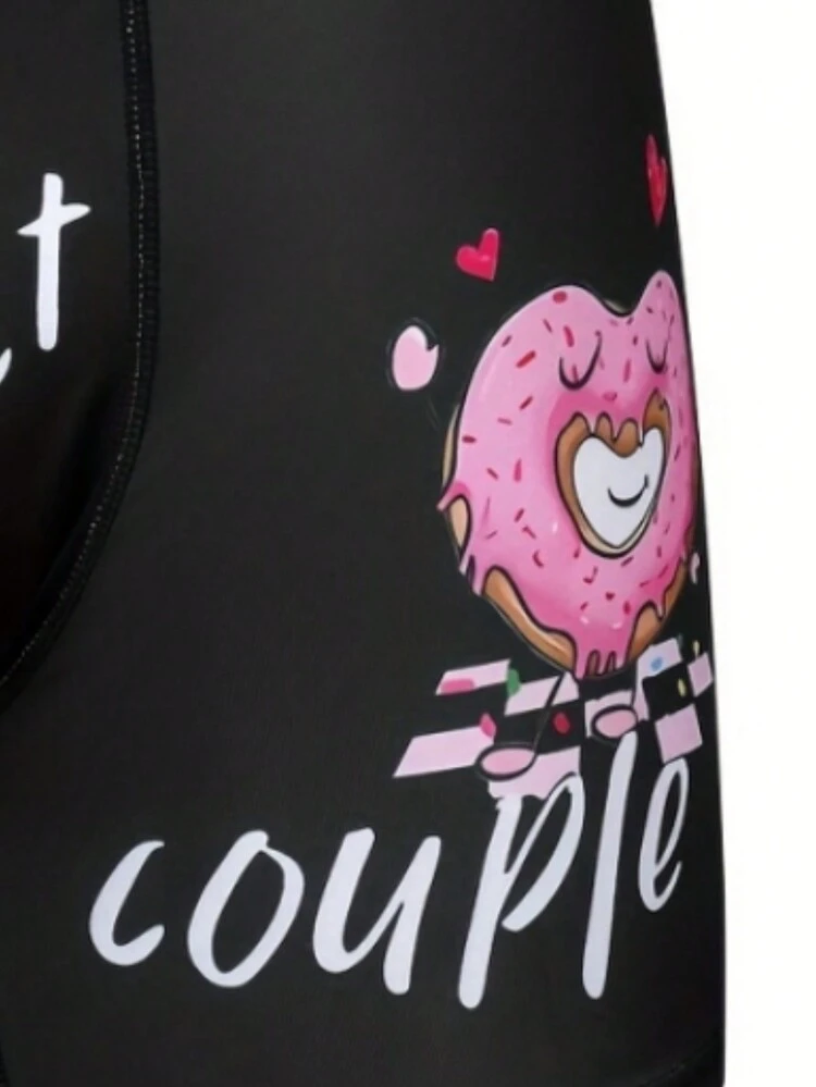 1pc Men's Boxer Briefs With Donut Print