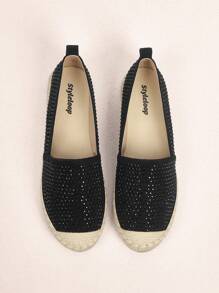 Styleloop 黑色闪亮水钻装饰平底渔夫凉鞋适合度假夏季度假鞋夏季促销波西米亚风复古法式鞋万圣节圣诞节秋季 - 黑色 - 查看 3