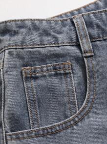 Dazy-Less Wide Leg Denim Jeans Old Money Style Business Casual Woman Work Clothes - Light Wash - View 7