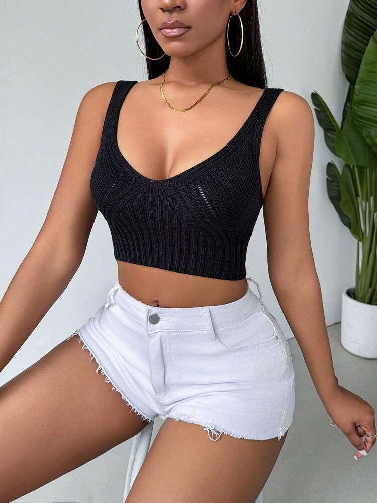Women's Plain Knit Camisole Top