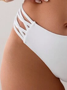 Swim Vcay Summer Beach Women's White Swimwear Bottom